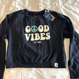 Be Hippy “Good Vibes” Cropped Sweatshirt